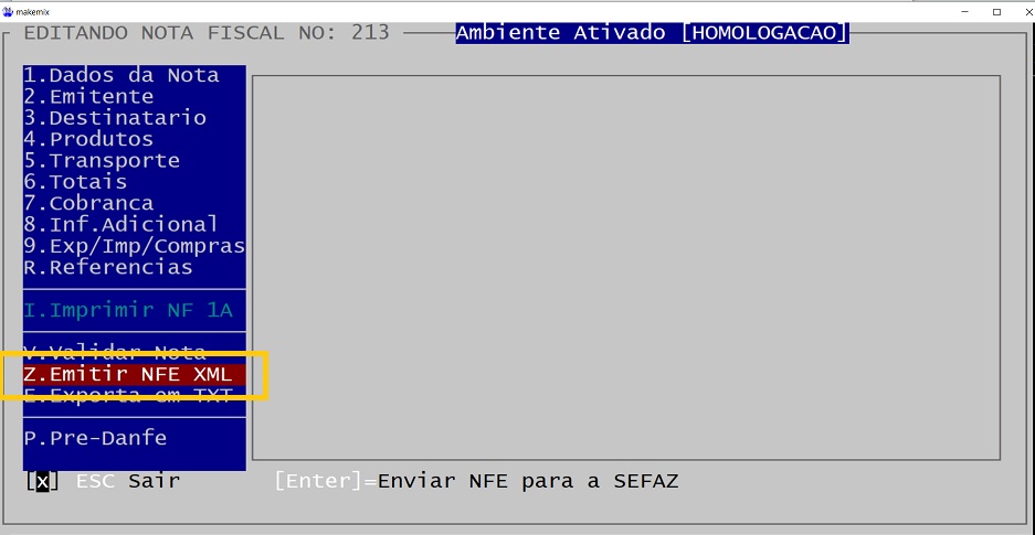 coloque as opções igual a imagem